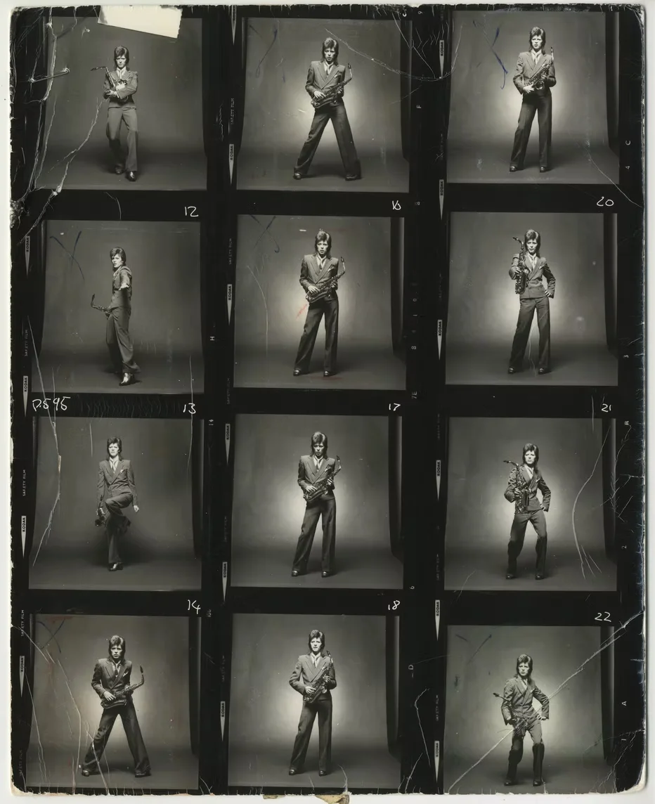 A contact sheet showing successive frames from a photographic session.